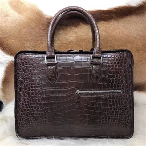 crocodile leather laptop bag